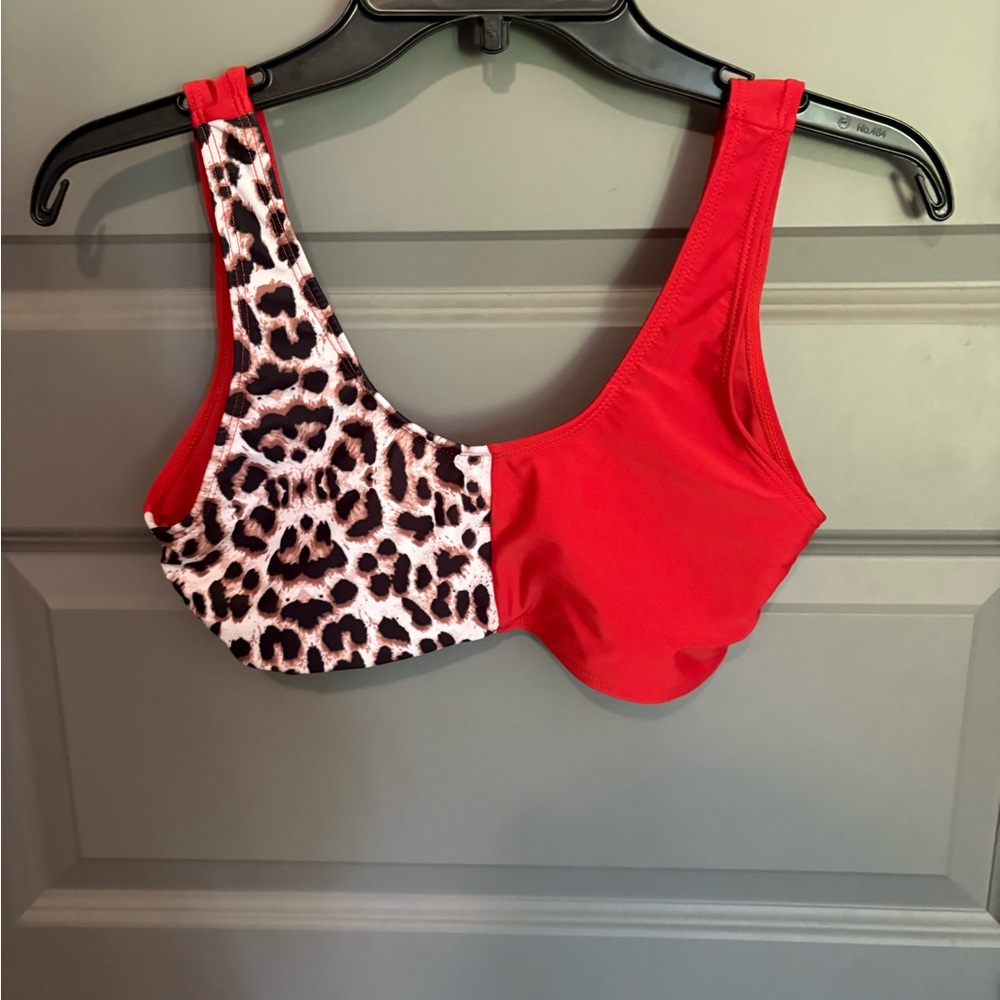 Red and Leopard Print Bikini